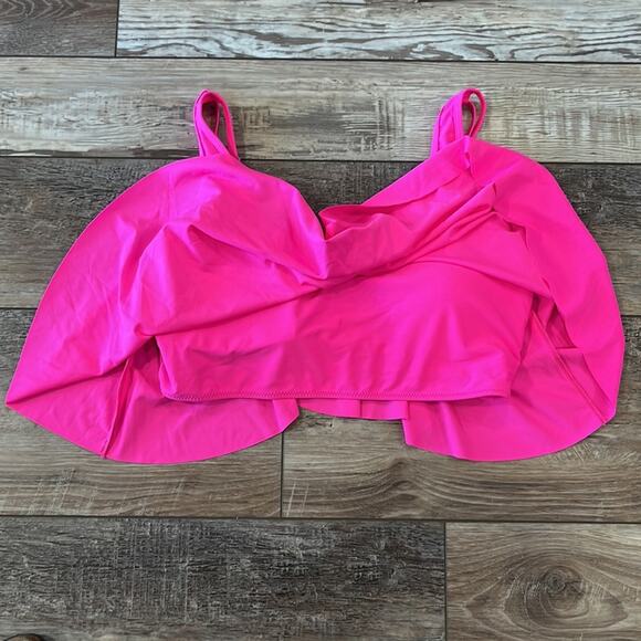 Shein Plus Pink Double Adjustable Strap Hanky Hem Flowy Tankini Top 3XL - Picture 4 of 12